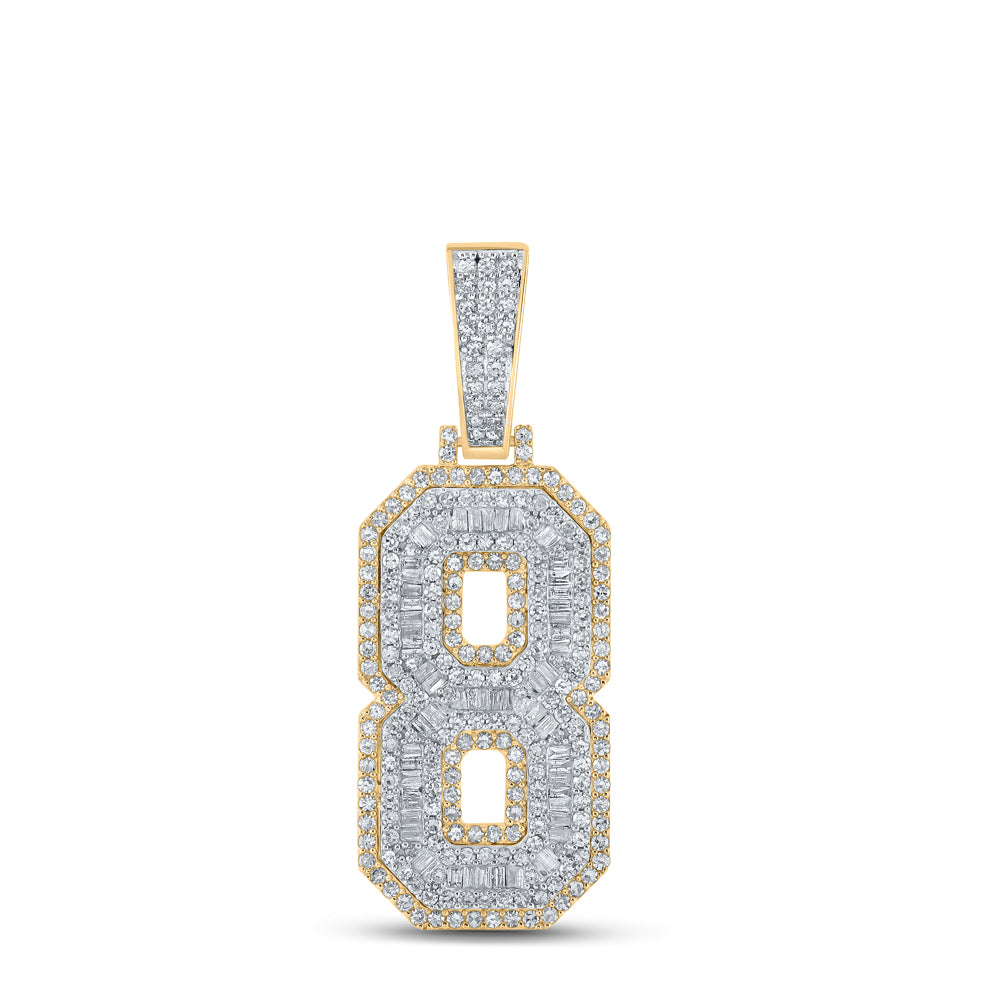 1 7/8CTW-DIA CN NUMBER "8" MENS CHARM