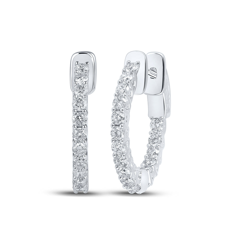1 CTW-DIA NK HOOPS EARRING