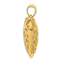 Load image into Gallery viewer, 14K Polished Diamond-cut Filigree 3-D Heart Pendant
