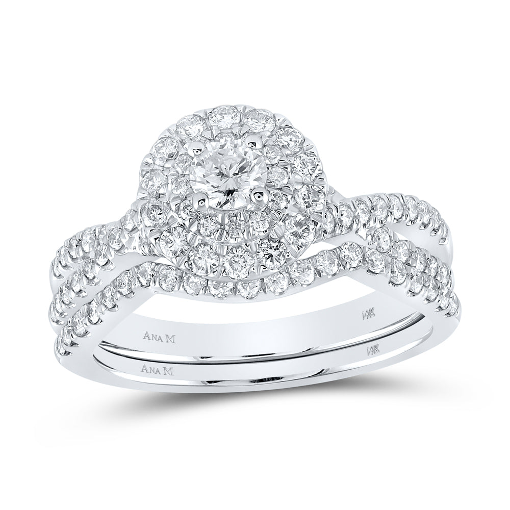 1 CTW-DIA ANA M 1/5CT-CRD BRIDAL SET DOUBLE HALO