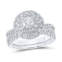 Load image into Gallery viewer, 2 CTW-DIA ANA M 1/2CT-CRD BRIDAL SET DOUBLE HALO
