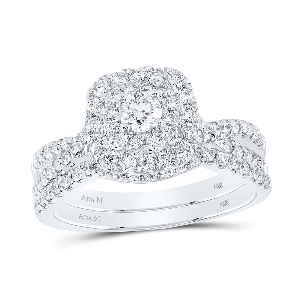 1 CTW-DIA ANA M 1/5CT-CRD BRIDAL SET DOUBLE HALO