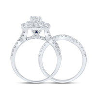 Load image into Gallery viewer, 2 CTW-DIA ANA M 1/2CT-CRD BRIDAL SET DOUBLE HALO
