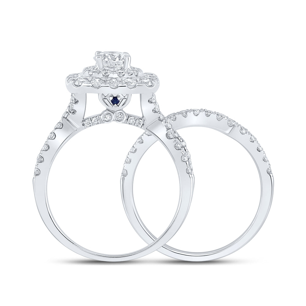 2 CTW-DIA ANA M 1/2CT-CRD BRIDAL SET DOUBLE HALO