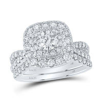Load image into Gallery viewer, 2 CTW-DIA ANA M 1/2CT-CRD BRIDAL SET DOUBLE HALO
