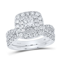 Load image into Gallery viewer, 2 CTW-DIA ANA M 1/2CT-CPR BRIDAL SET DOUBLE HALO
