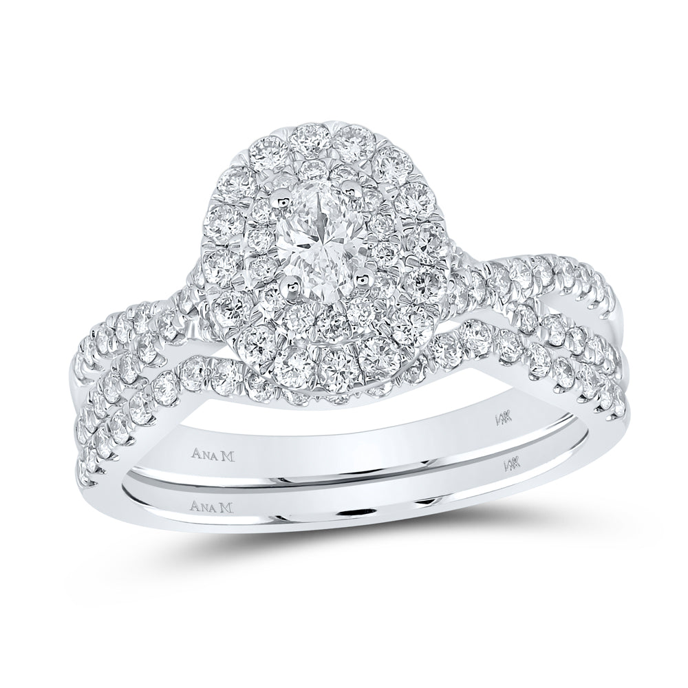 1 CTW-DIA ANA M 1/5CT-COVAL BRIDAL SET DOUBLE HALO
