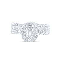 Load image into Gallery viewer, 1 CTW-DIA ANA M 1/5CT-CEME BRIDAL SET DOUBLE HALO
