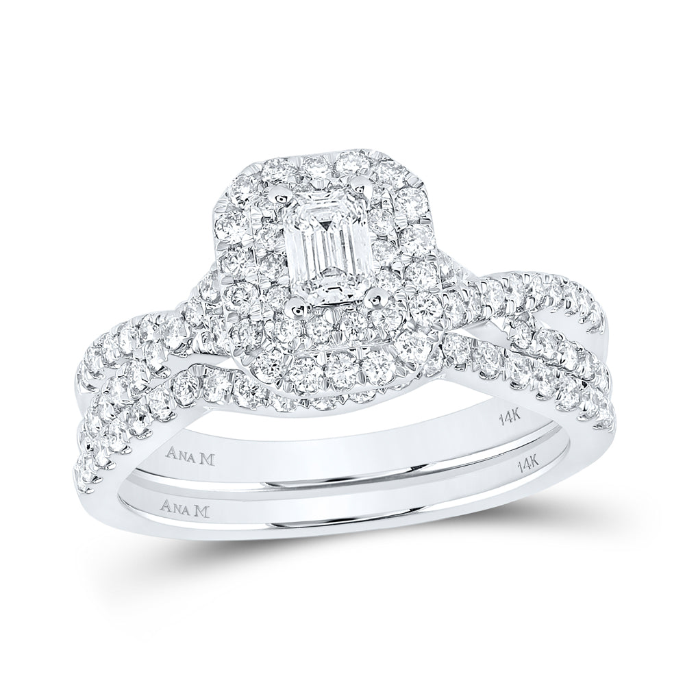 1 CTW-DIA ANA M 1/3CT-CEME BRIDAL SET DOUBLE HALO