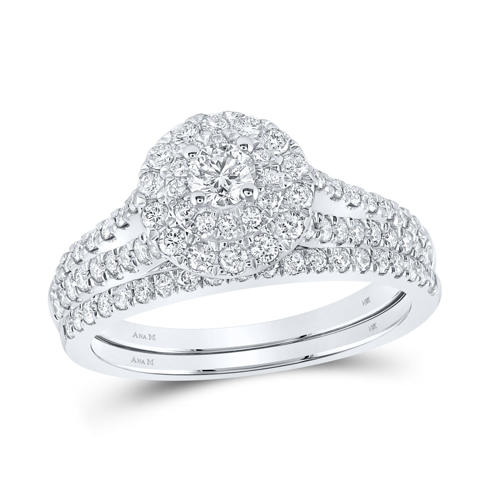1 CTW-DIA ANA M 1/5CT-CRD BRIDAL SET DOUBLE HALO