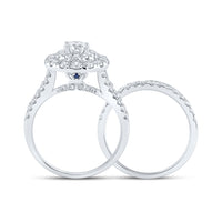 Load image into Gallery viewer, 2 CTW-DIA ANA M 1/2CT-CRD BRIDAL SET DOUBLE HALO
