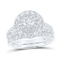 Load image into Gallery viewer, 2 CTW-DIA ANA M 1/2CT-CRD BRIDAL SET DOUBLE HALO
