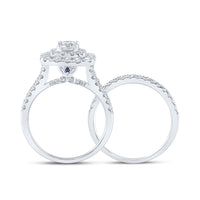 Load image into Gallery viewer, 2 CTW-DIA ANA M 1/2CT-CRD BRIDAL SET DOUBLE HALO
