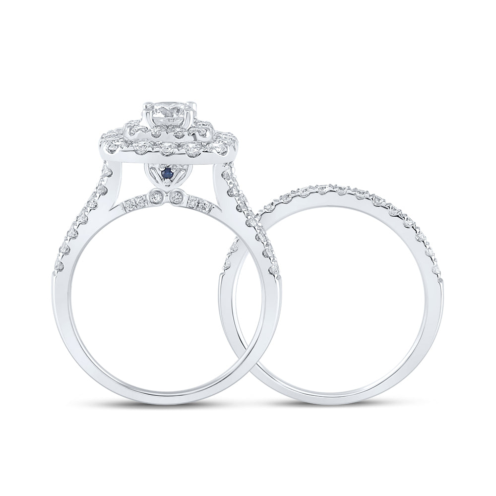 2 CTW-DIA ANA M 1/2CT-CRD BRIDAL SET DOUBLE HALO