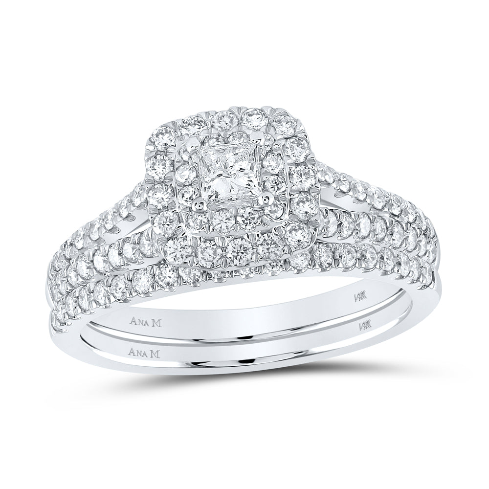 1 CTW-DIA ANA M 1/5CT-CPR BRIDAL SET DOUBLE HALO