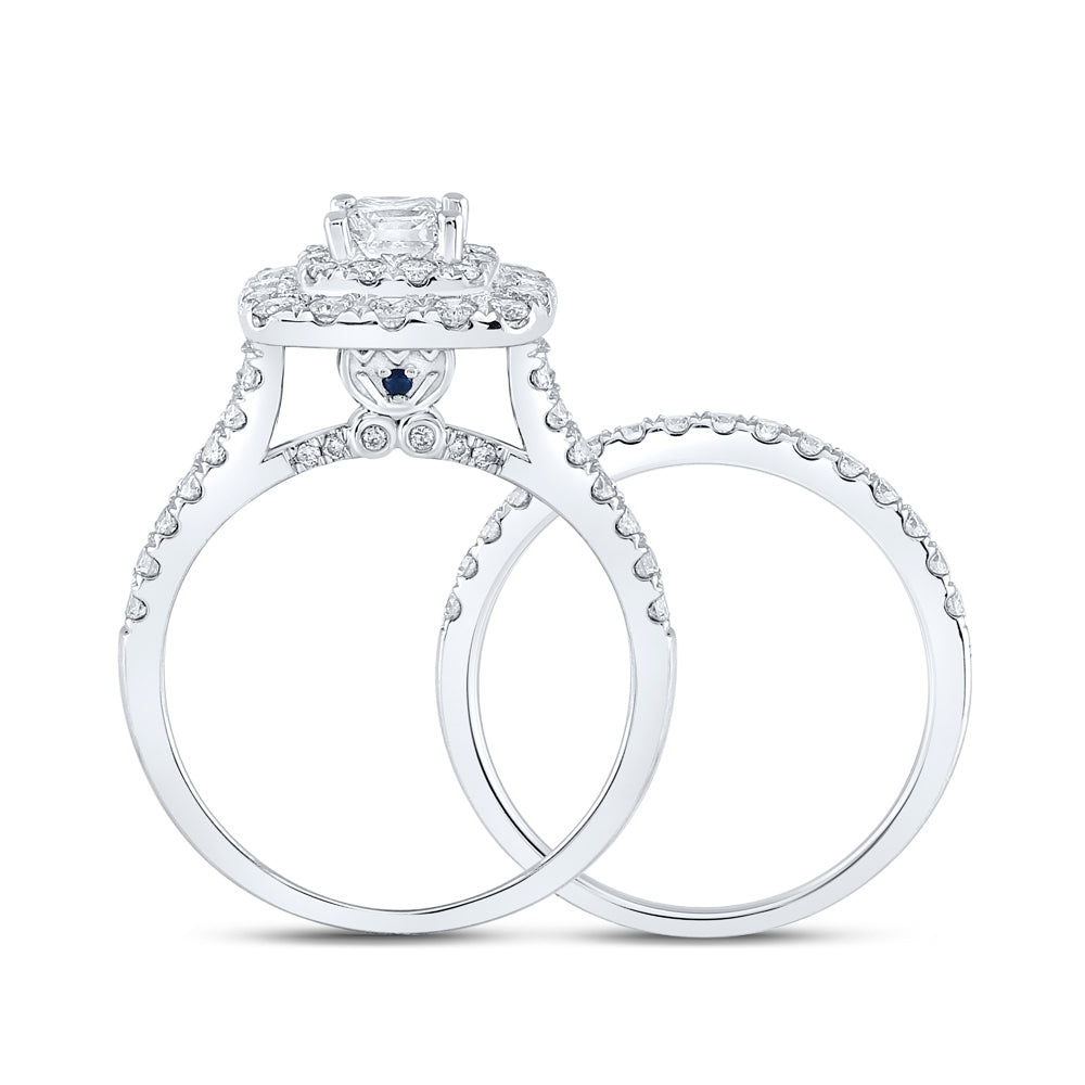 2 CTW-DIA ANA M 1/2CT-CPR BRIDAL SET DOUBLE HALO
