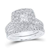 Load image into Gallery viewer, 2 CTW-DIA ANA M 1/2CT-CPR BRIDAL SET DOUBLE HALO
