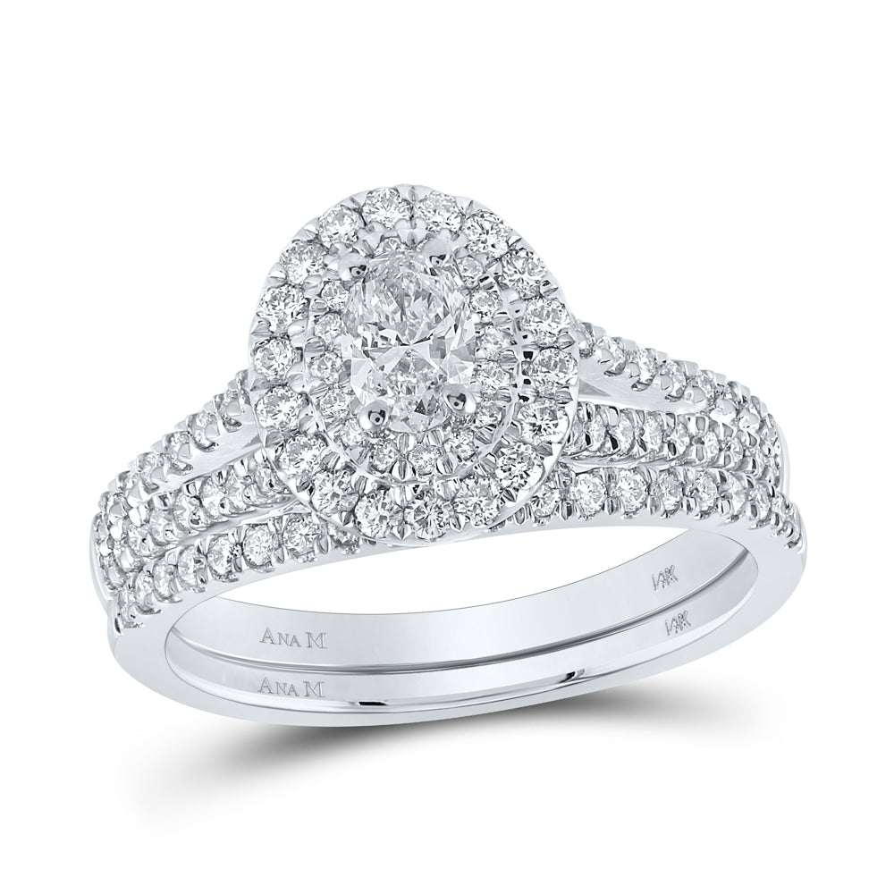 1 CTW-DIA ANA M 1/3CT-COVAL BRIDAL SET DOUBLE HALO