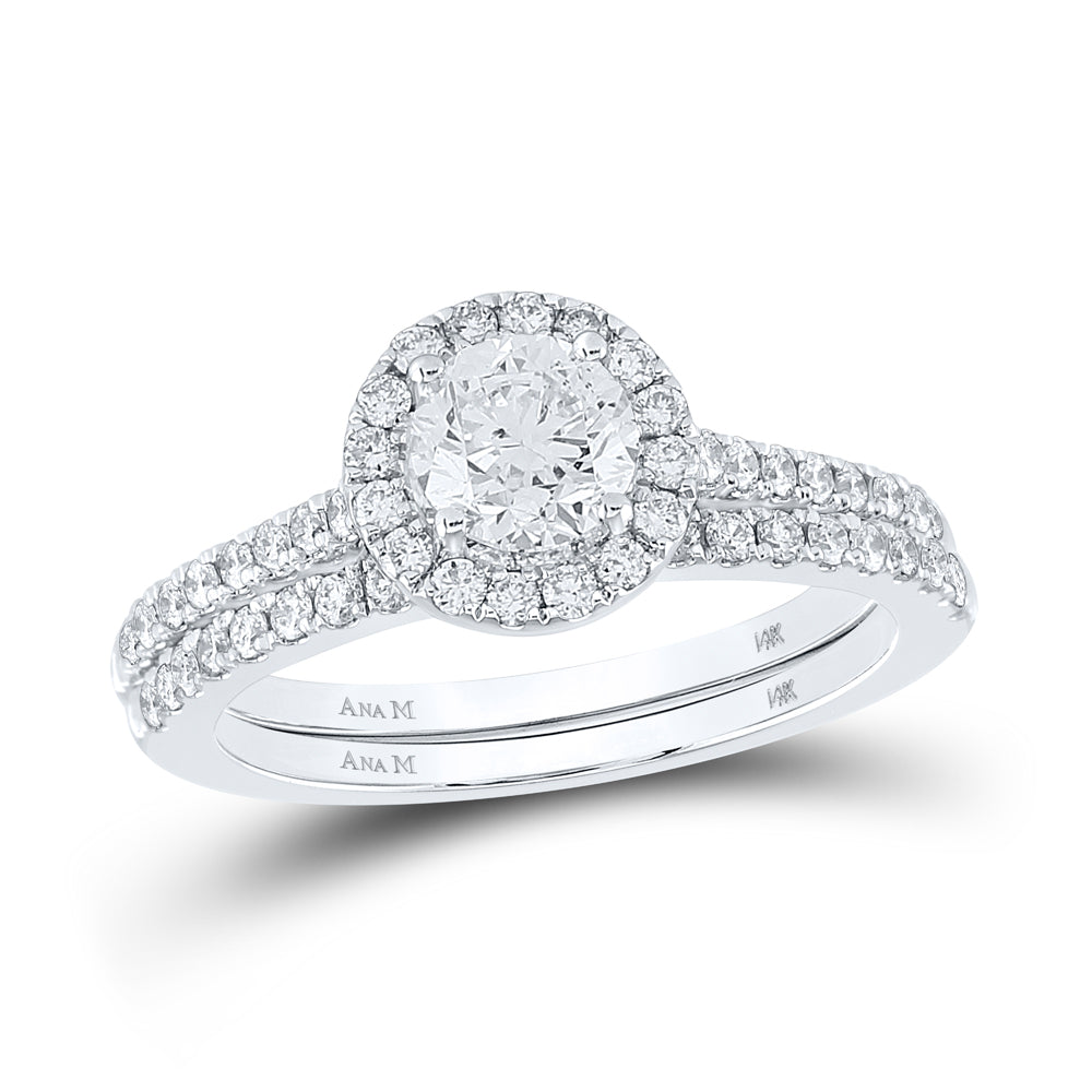 1CTW-DIA ANA M 5/8CT-CRD BRIDAL SET SINGLE HALO