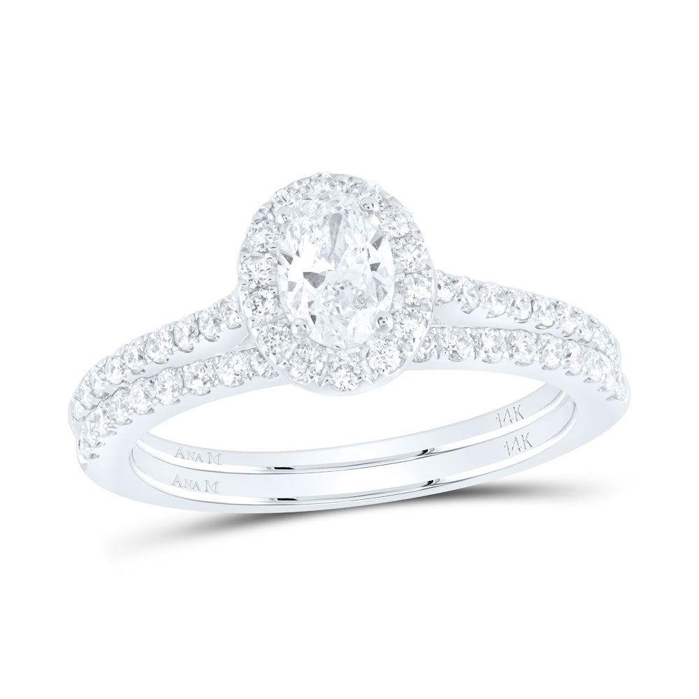 1CTW-DIA ANA M 1/2CT-COVAL BRIDAL SET SINGLE HALO