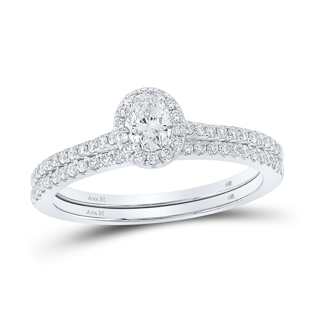 5/8CTW-DIA ANA M 1/3CT-COVAL BRIDAL SET SINGLE HALO