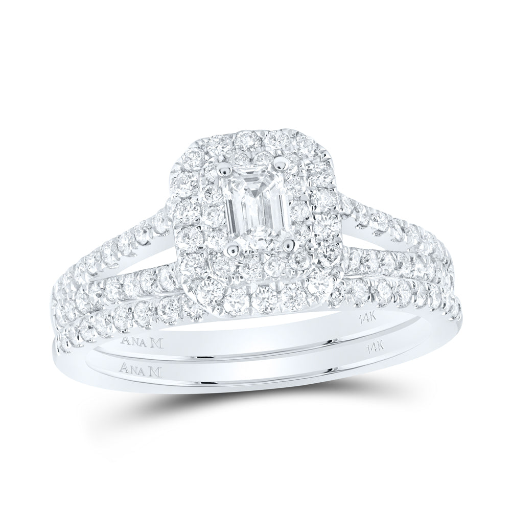 1 CTW-DIA ANA M 1/3CT-CEME BRIDAL SET DOUBLE HALO