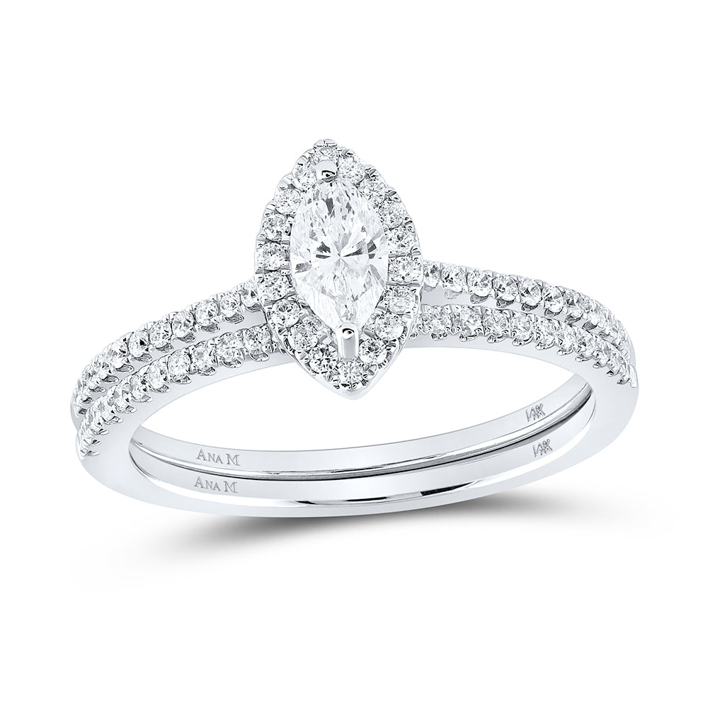 5/8CTW-DIA ANA M 1/3CT-CMQ BLIS BRDL SET 1 HALO CERT