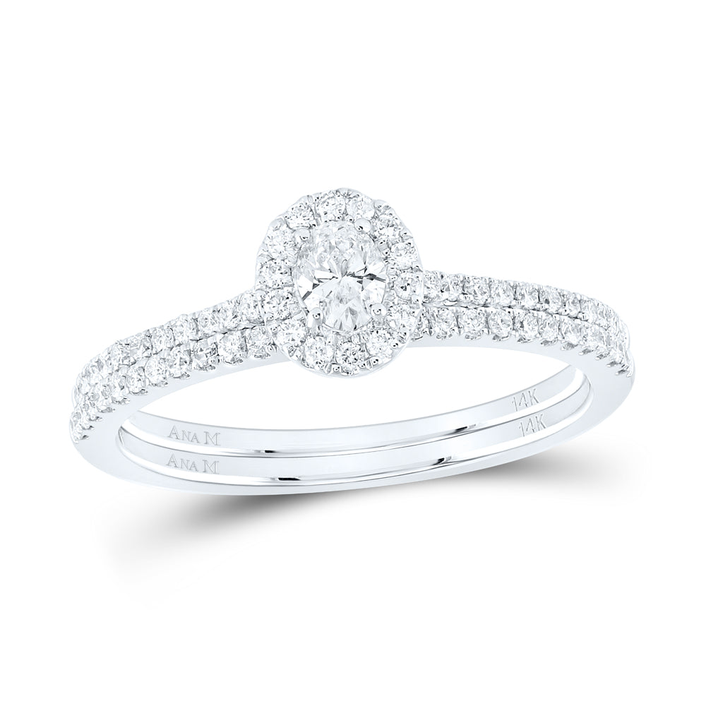 1/2CTW-DIA ANA M 1/5CT-COVAL BRIDAL SET SINGLE HALO