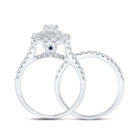 Load image into Gallery viewer, 2 CTW-DIA ANA M 1/2CT-CEME BRIDAL SET DOUBLE HALO
