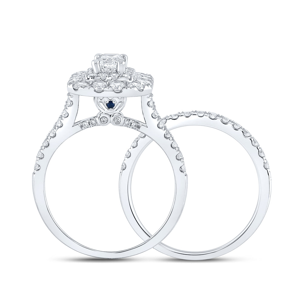 2 CTW-DIA ANA M 1/2CT-CEME BRIDAL SET DOUBLE HALO