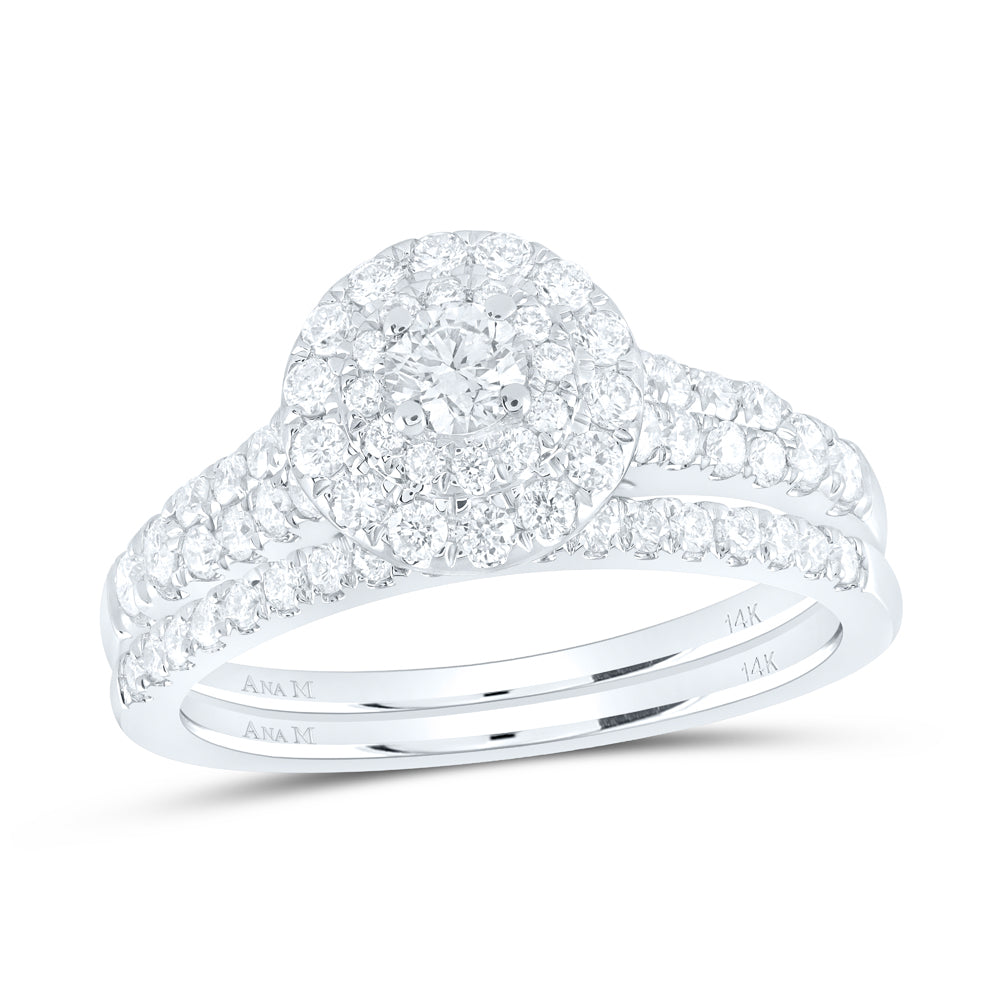 1 CTW-DIA ANA M 1/5CT-CRD BRIDAL SET DOUBLE HALO