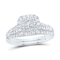 Load image into Gallery viewer, 1 CTW-DIA ANA M 1/5CT-CPR BRIDAL SET DOUBLE HALO
