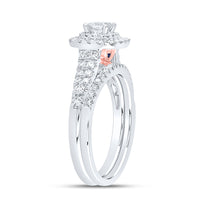 Load image into Gallery viewer, 1 CTW-DIA ANA M 1/3CT-CPR BRIDAL SET DOUBLE HALO
