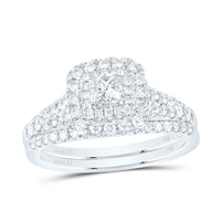 Load image into Gallery viewer, 1 CTW-DIA ANA M 1/3CT-CPR BRIDAL SET DOUBLE HALO
