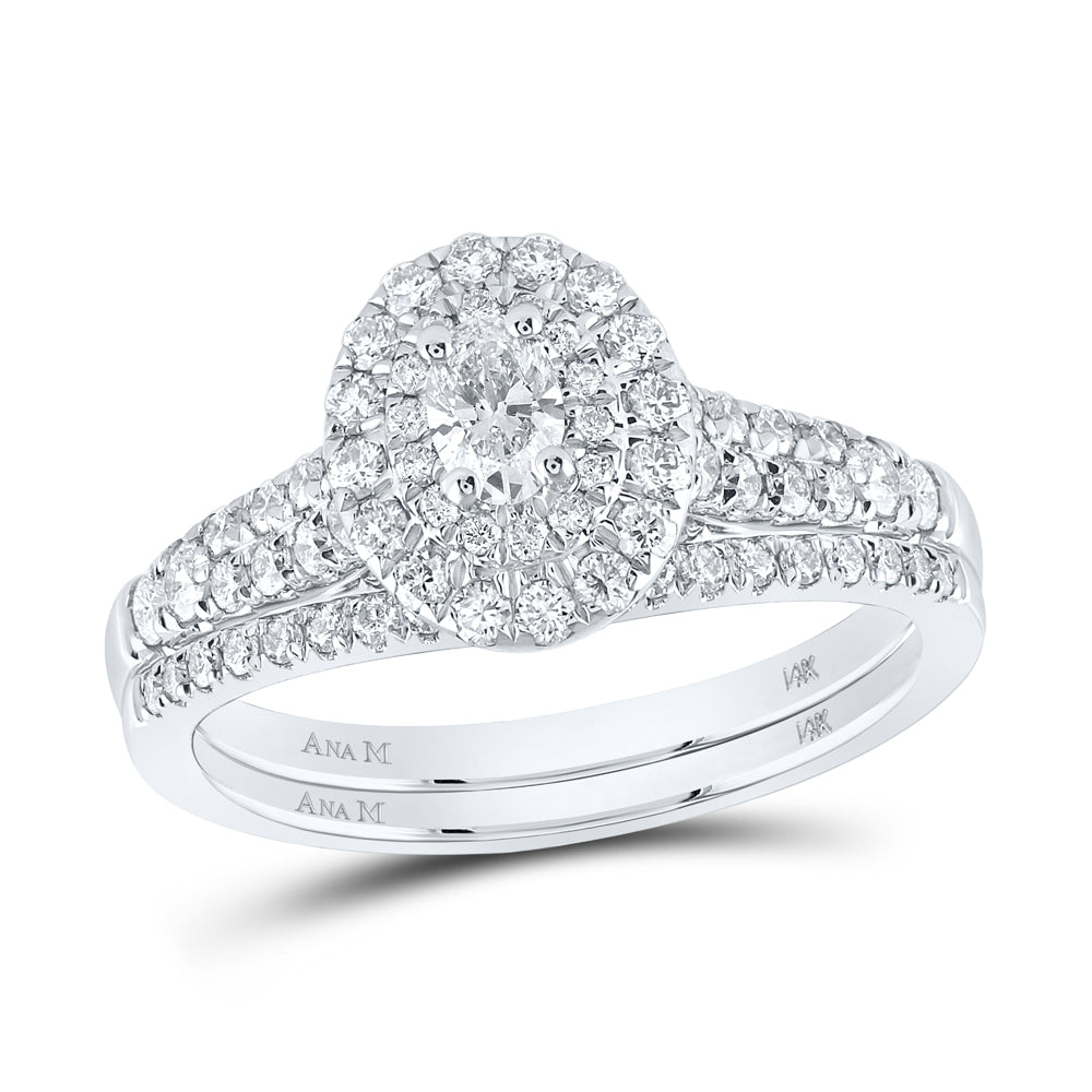 1 CTW-DIA ANA M 1/5CT-COVAL BRIDAL SET DOUBLE HALO