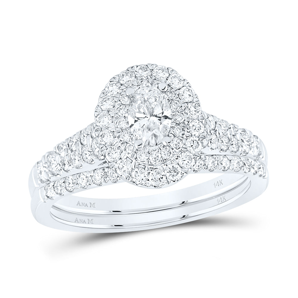 1 CTW-DIA ANA M 1/3CT-COVAL BRIDAL SET DOUBLE HALO