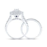 Load image into Gallery viewer, 2 CTW-DIA ANA M 1/2CT-COVAL BRIDAL SET DOUBLE HALO
