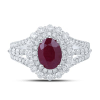 Load image into Gallery viewer, 7/8CTW-DIA ANA M 8x6MM RUBY-OVAL NAT GEM RING
