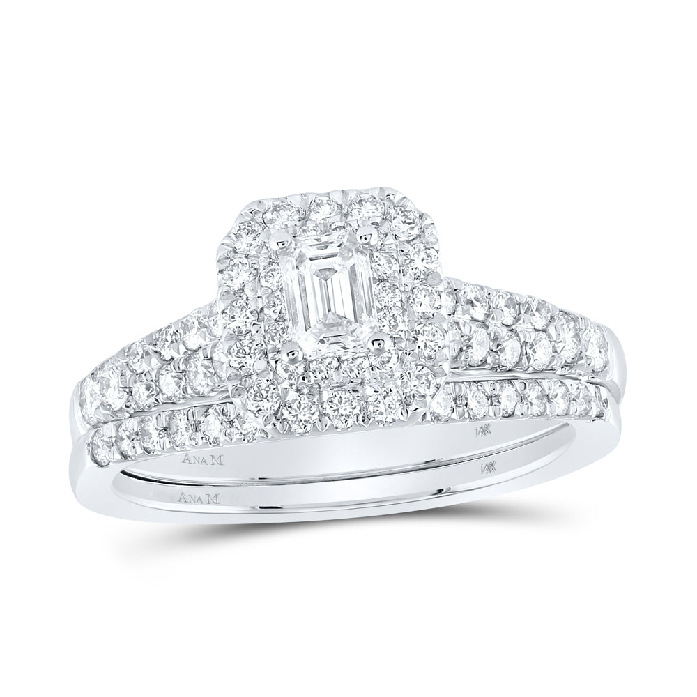 1 CTW-DIA ANA M 1/3CT-CEME BRIDAL SET DOUBLE HALO