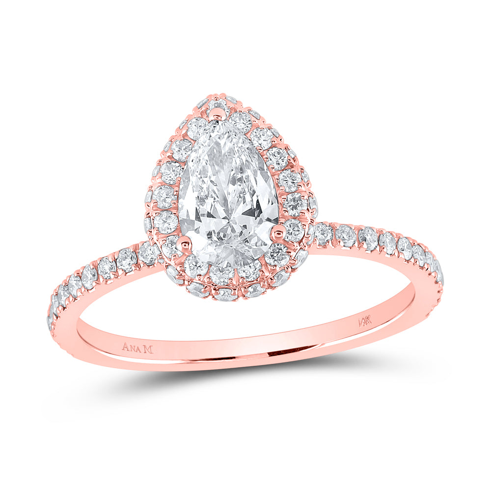 1 1/4CTW-DIA ANA M 3/4CT-CPEAR ENGAGEMENT SINGLE HALO