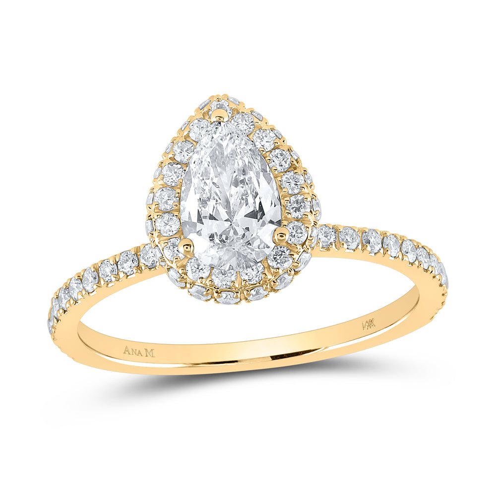 1 1/4CTW-DIA ANA M 3/4CT-CPEAR ENGAGEMENT SINGLE HALO