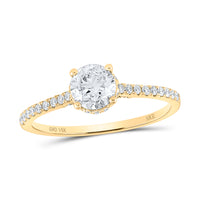 Load image into Gallery viewer, 14k Yellow Gold Round Diamond Solitaire Bridal Engagement Ring 1 Cttw (Certified)
