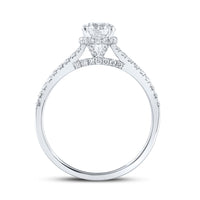Load image into Gallery viewer, 14k White Gold Round Diamond Solitaire Bridal Engagement Ring 1 Cttw (Certified)
