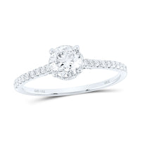 Load image into Gallery viewer, 14k White Gold Round Diamond Solitaire Bridal Engagement Ring 1 Cttw (Certified)
