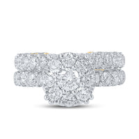 Load image into Gallery viewer, 5 7/8CTW-DIA NK 3/8CT-CRD BRIDAL SET SINGLE HALO

