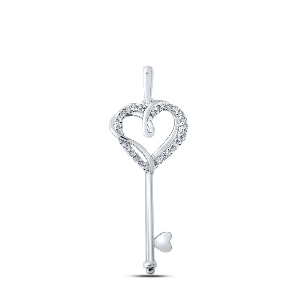 1/12CTW-DIA P2 GIFT HEART KEY PENDANT