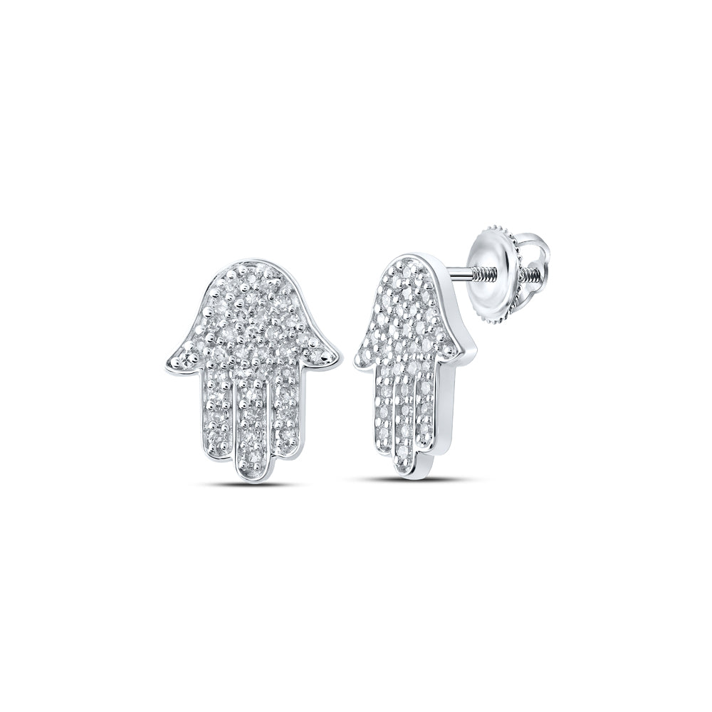1/5CTW-DIA P2 HAMSA EARRING