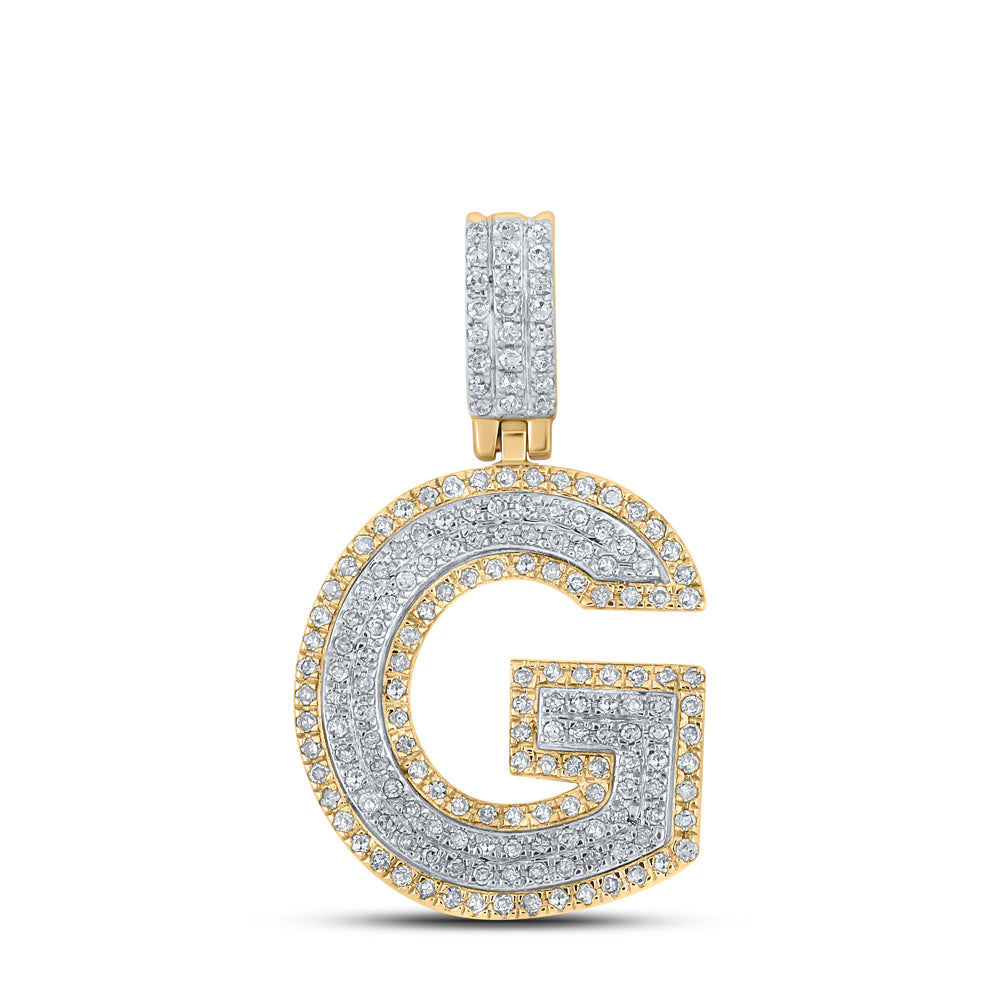 1/2CTW-DIA P1P2 MENS INITIAL "G" PENDANT