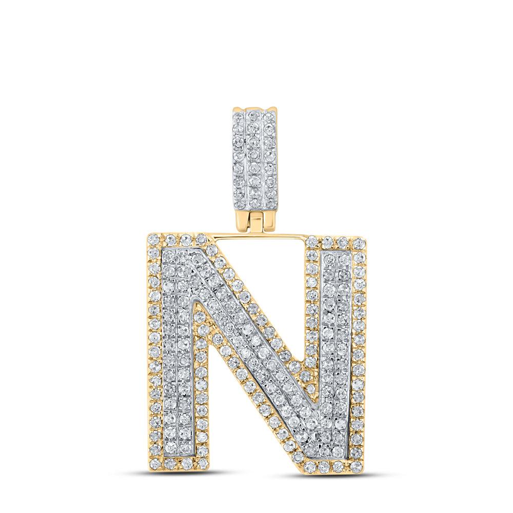 5/8CTW-DIA P1 MENS INITIAL "N" PENDANT