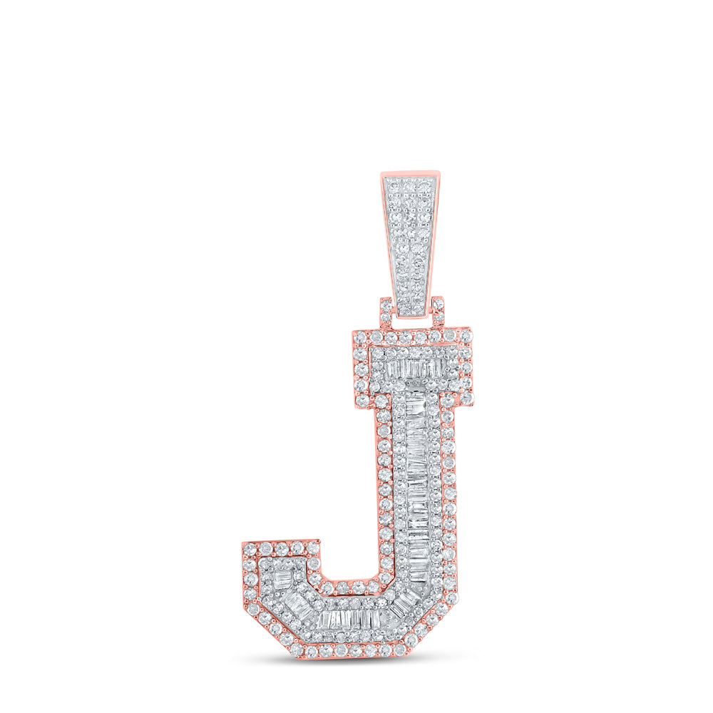 1 3/8CTW-DIA CN MENS INITIAL "J" PENDANT